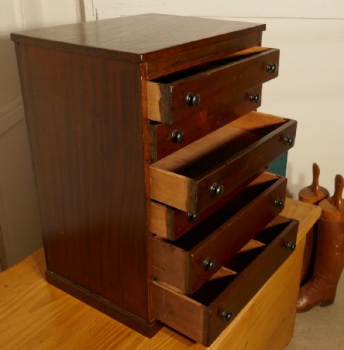 fig 2. Small Mahogany Filing Cabinet, Collectors Cabinet