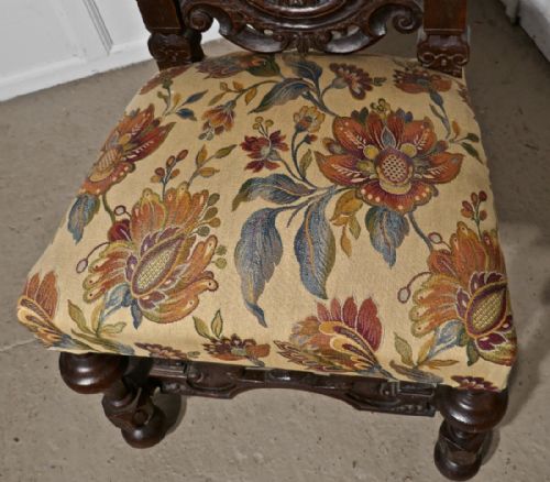 fig 1. A pair of French Carved Oak Hall Chairs, Wedding Thrones 