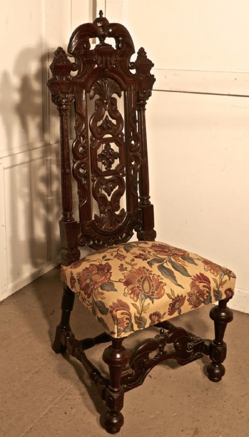 fig 2. A pair of French Carved Oak Hall Chairs, Wedding Thrones 
