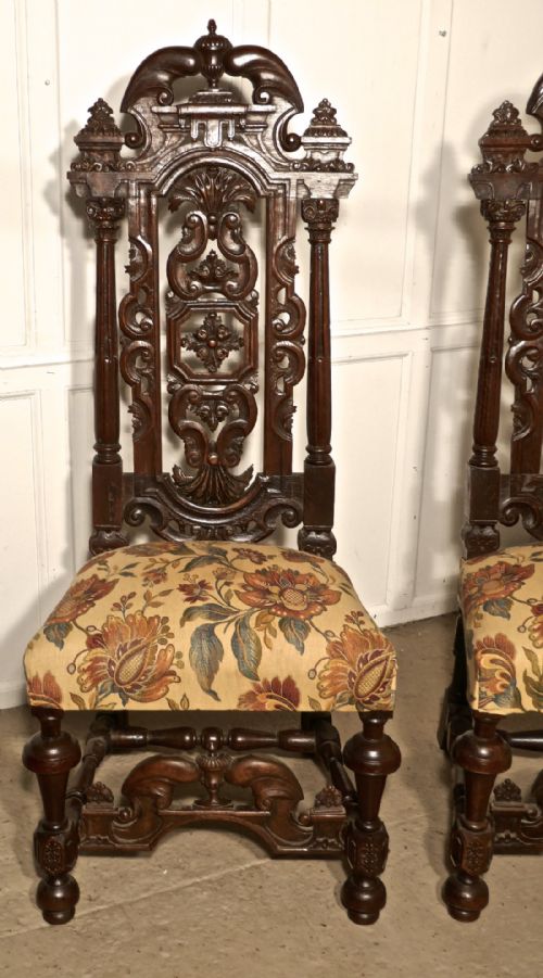 fig 3. A pair of French Carved Oak Hall Chairs, Wedding Thrones 