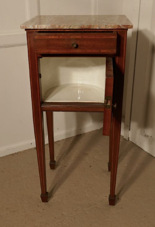 fig 3. French 19th Century Inlaid Mahogany Bedside Cabinet  