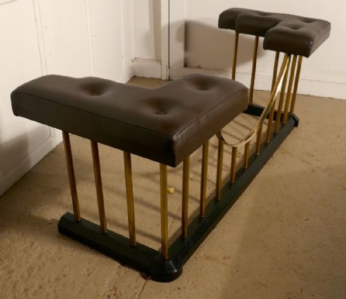 fig 2. Large Brass and Iron Club Fender, with Leather Seats
