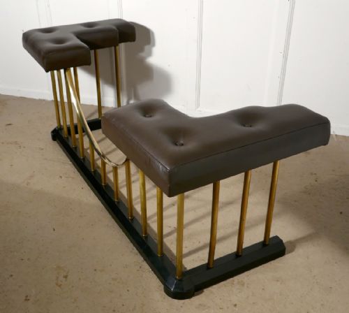 fig 3. Large Brass and Iron Club Fender, with Leather Seats