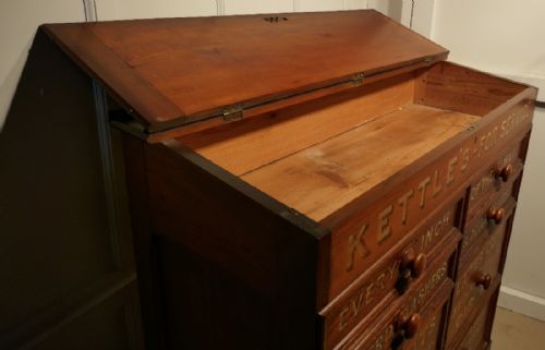 fig 1. Victorian Pitch Pine Painted Haberdashers Shop Cabinet