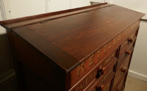 fig 2. Victorian Pitch Pine Painted Haberdashers Shop Cabinet