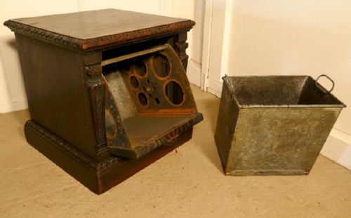 fig 4. Victorian Gothic Carved Oak Purdonium or Green Man Coal Box