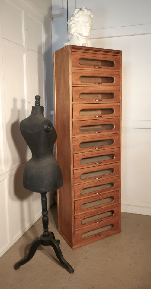 Vintage Art Deco Tall Haberdashery Cabinet, Shop Fitting