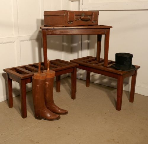 Set of 3, 19th Century Mahogany Luggage Rack, Suitcase Stand