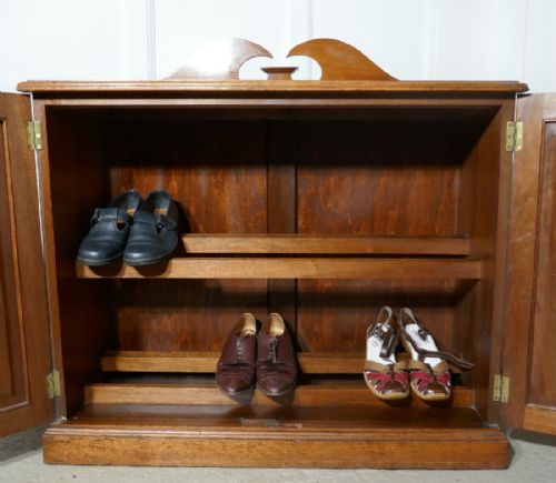 fig 3. 19th Century Blonde Mahogany Hall Shoe Cupboard
