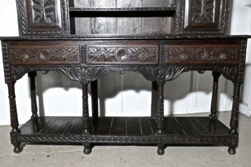 fig 3. 18th Century Carved Oak Dresser with Tree of Life Carvings 