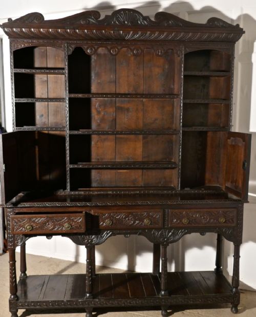 fig 5. 18th Century Carved Oak Dresser with Tree of Life Carvings 