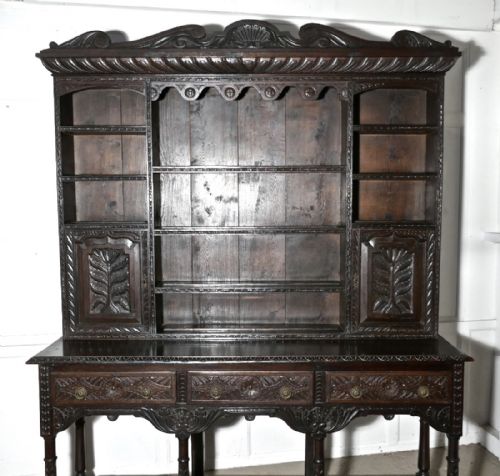 fig 6. 18th Century Carved Oak Dresser with Tree of Life Carvings 