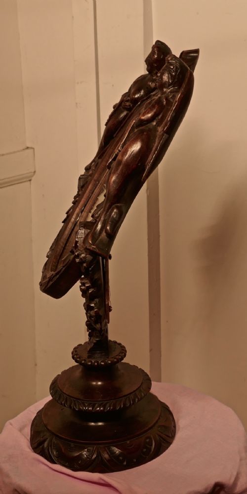 fig 1. A 19th Century Gothic Walnut Vanity Mirror, Carved with Angels