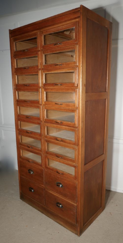 fig 2. Vintage Art Deco Tall Haberdashery Cabinet, Shop Fitting