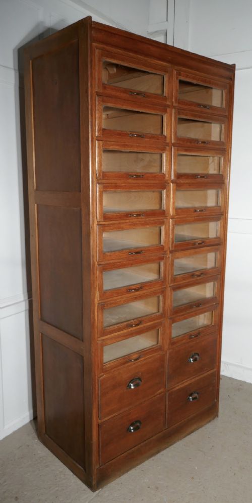 fig 3. Vintage Art Deco Tall Haberdashery Cabinet, Shop Fitting