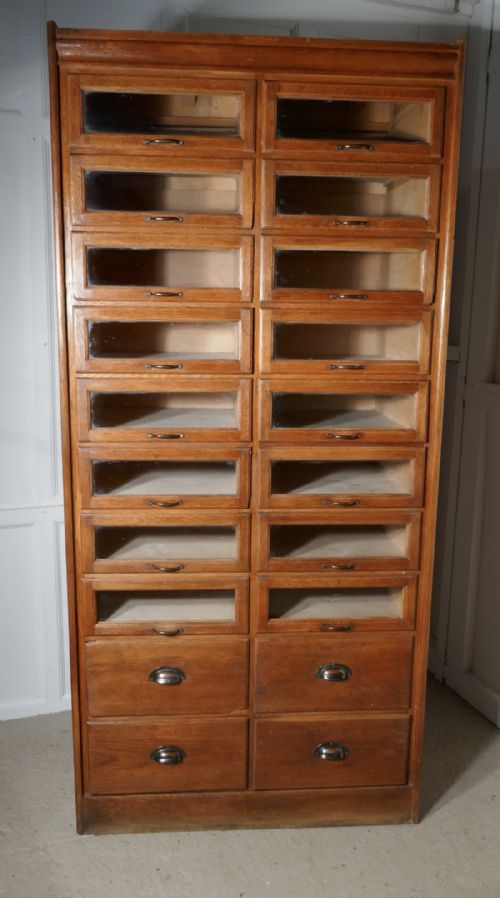 fig 4. Vintage Art Deco Tall Haberdashery Cabinet, Shop Fitting