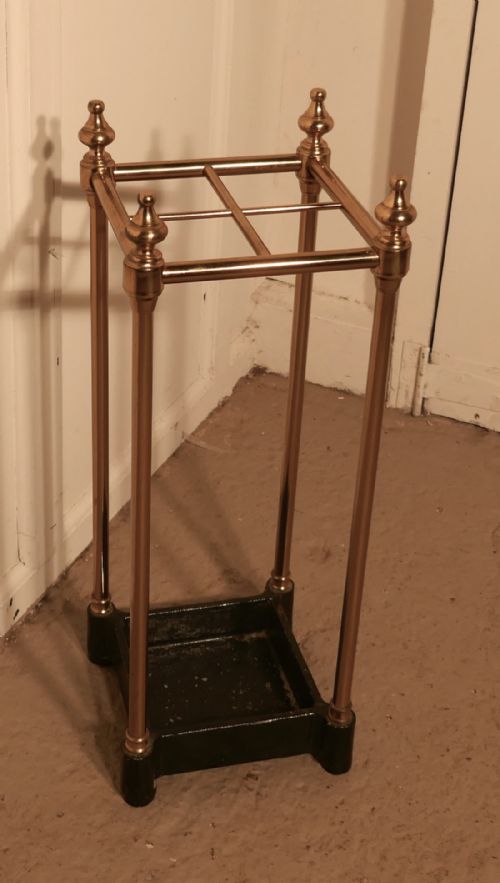 fig 1. A Petit Victorian Brass and Cast Iron Walking Stick Stand or Umbrella Stand