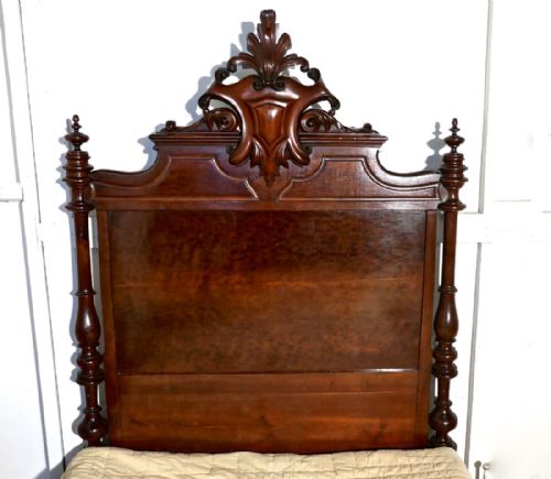 fig 2. Large Single Burr Walnut Chateau Bed made in The Channel Islands 