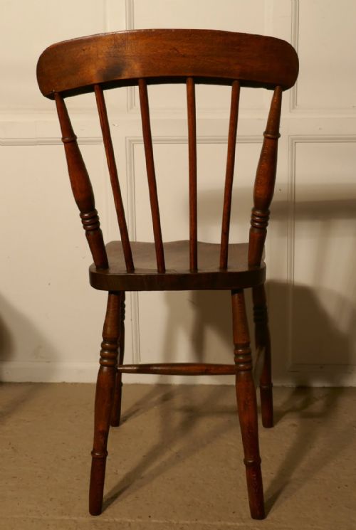 fig 4. Set Of 4 Victorian Elm Seated Stick Back Windsor Kitchen Dining Chairs