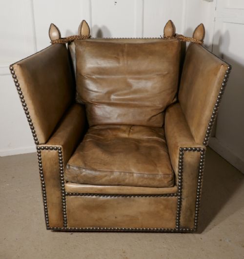 fig 2. Large Leather Knole Arm Chair,