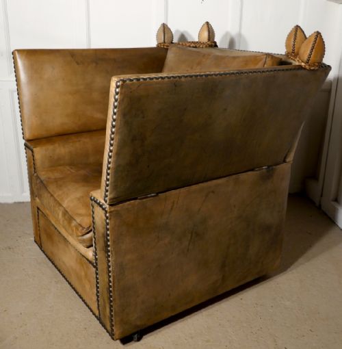 fig 3. Large Leather Knole Arm Chair,