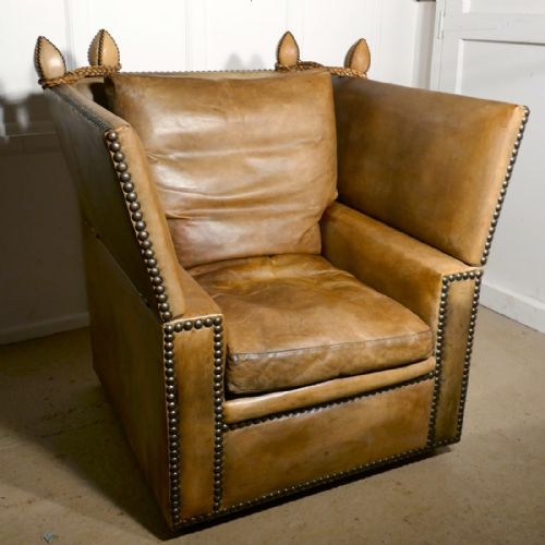 fig 4. Large Leather Knole Arm Chair,