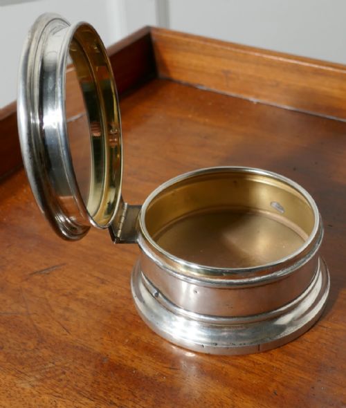 fig 2. Art Deco Sterling Silver and Guilloché Enamel Lady’s Dressing Table Powder Compact