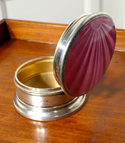 fig 3. Art Deco Sterling Silver and Guilloché Enamel Lady’s Dressing Table Powder Compact