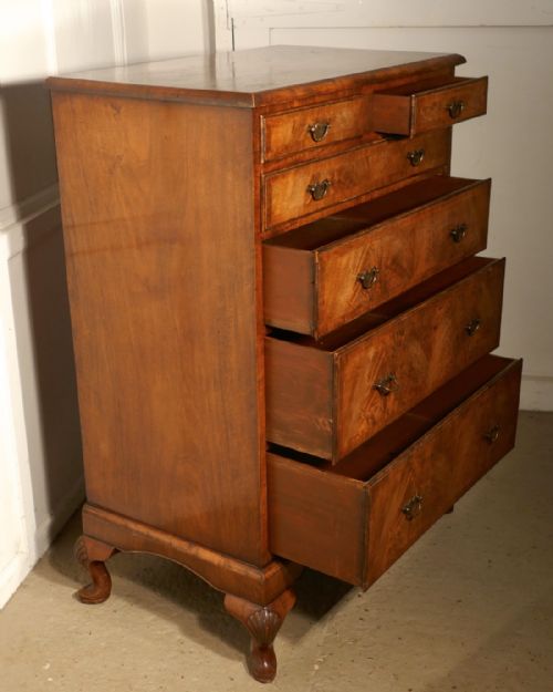fig 3. Queen Anne Style 19th Century Walnut Chest of Drawers 