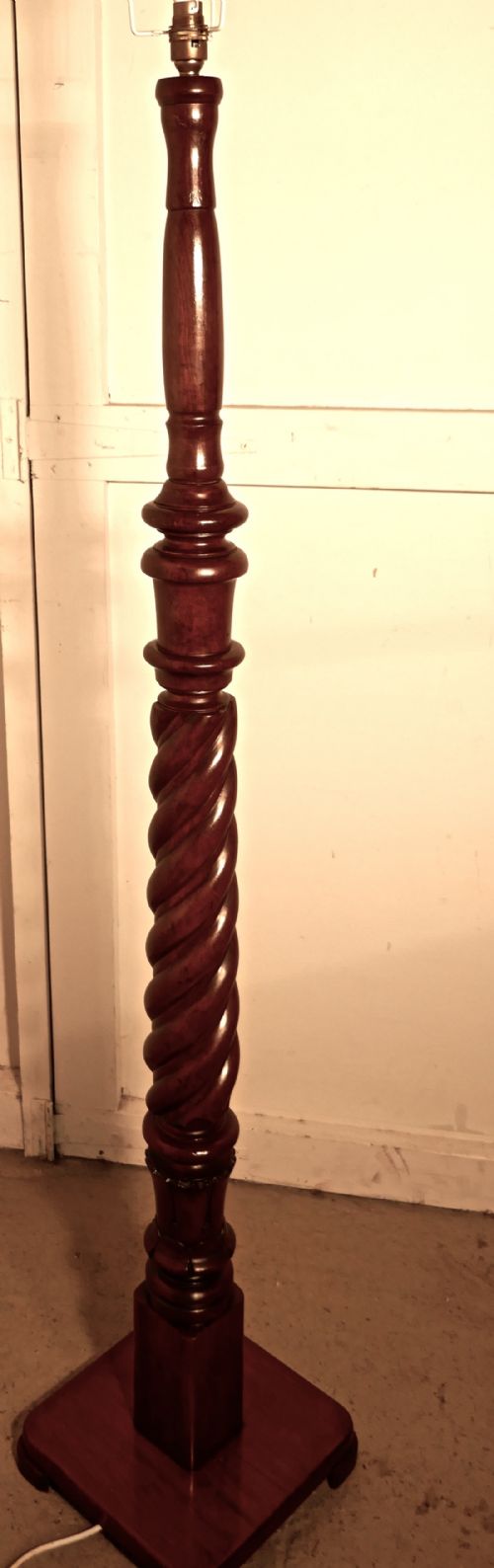 fig 2. Heavily Turned Mahogany Floor Standing or Standard Lamp