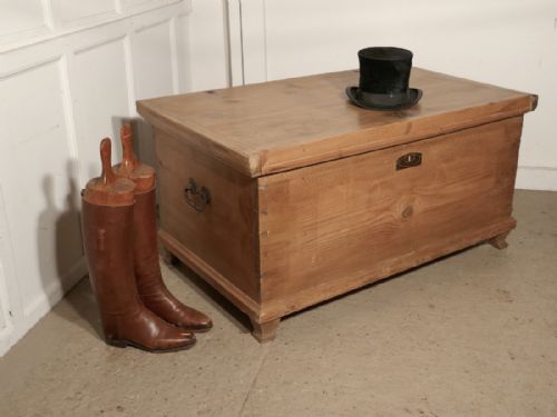 Large 19th Century Pine Coffer,