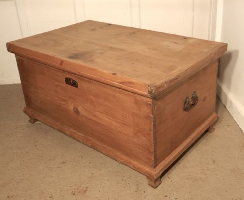 fig 1. Large 19th Century Pine Coffer,