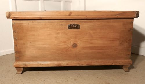 fig 2. Large 19th Century Pine Coffer,