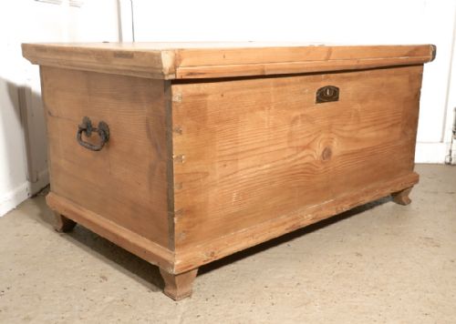 fig 3. Large 19th Century Pine Coffer,