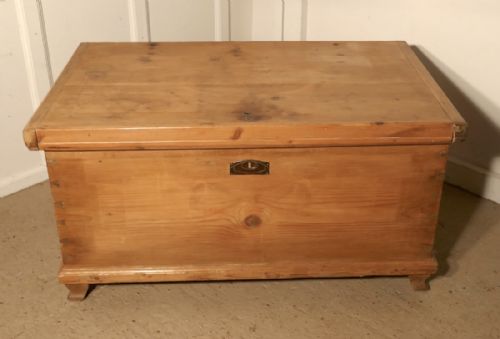 fig 4. Large 19th Century Pine Coffer,