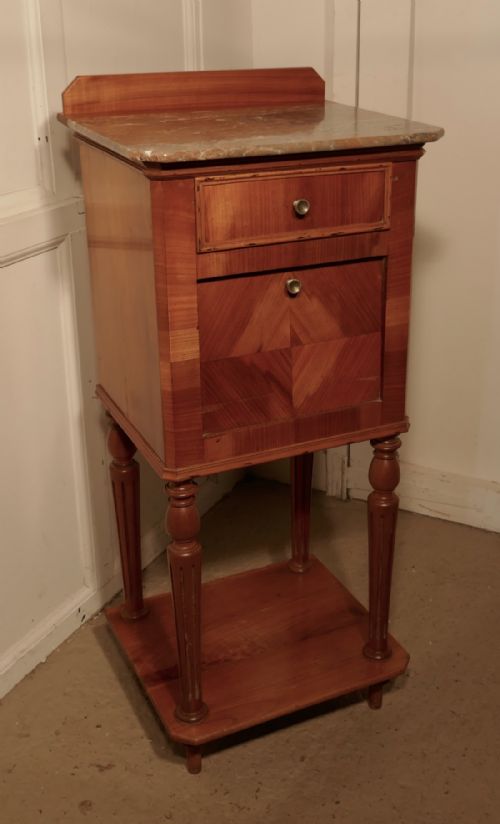 19th Century French Empire Style Cherry Bedside Cabinet