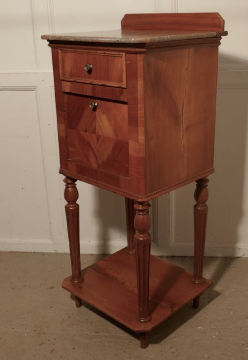 fig 2. 19th Century French Empire Style Cherry Bedside Cabinet