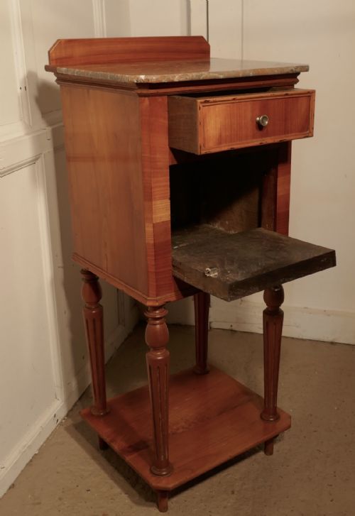 fig 3. 19th Century French Empire Style Cherry Bedside Cabinet