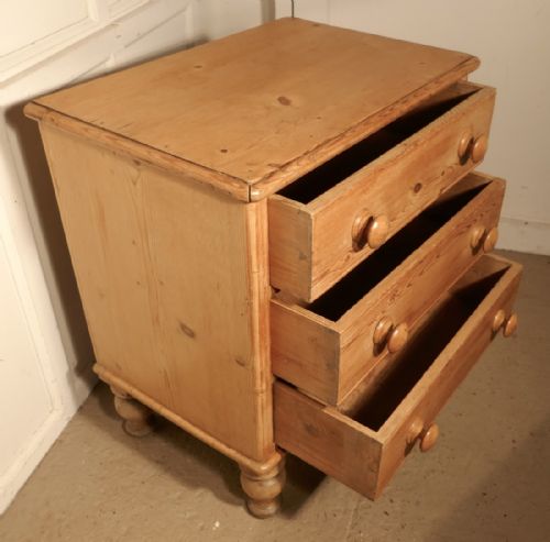 fig 2. A Very Small Victorian Stripped Pine Chest of Drawers