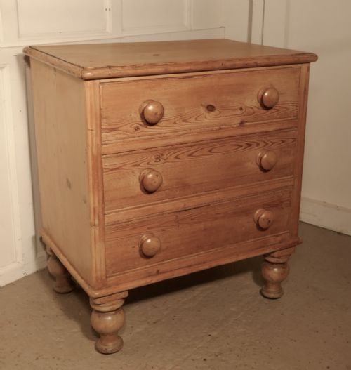 fig 3. A Very Small Victorian Stripped Pine Chest of Drawers