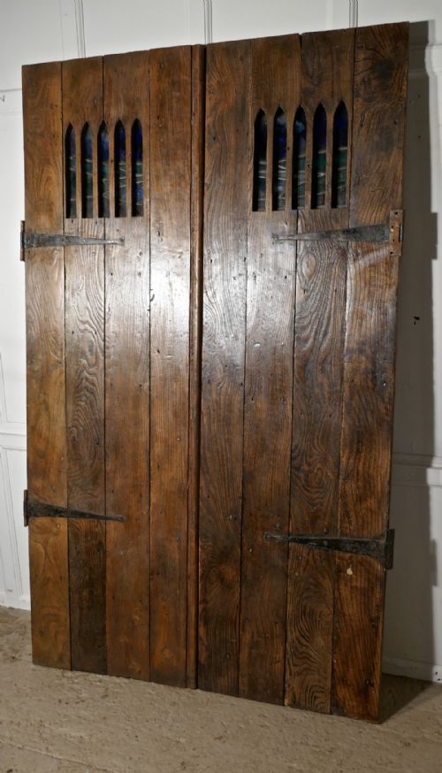 fig 1. A Pair of 19th Century Elm Doors or Country House Double Door