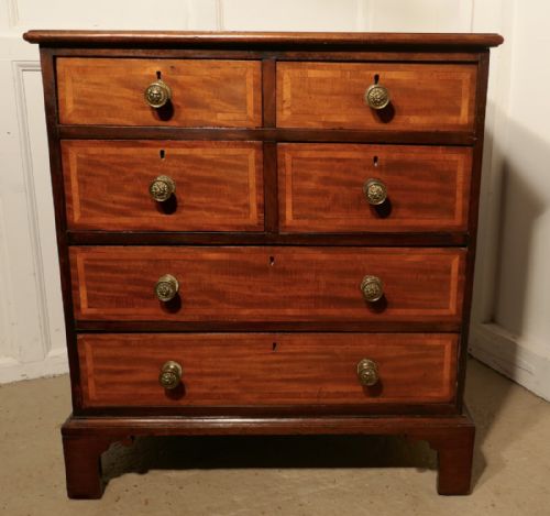 Small Georgian Mahogany Inlaid Chest of Drawers