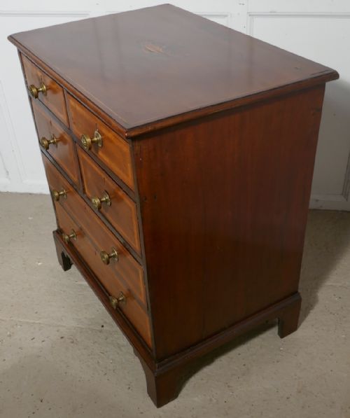fig 1. Small Georgian Mahogany Inlaid Chest of Drawers