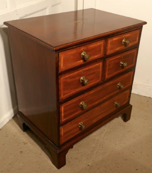 fig 2. Small Georgian Mahogany Inlaid Chest of Drawers