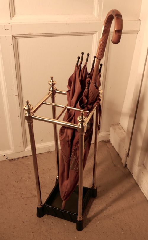 A Victorian Brass and Cast Iron Walking Stick Stand or Umbrella Stand