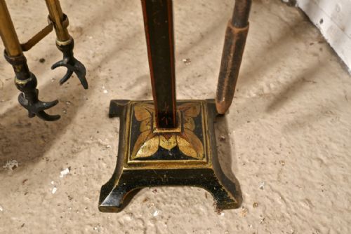 fig 2. Victorian Decorated Tole Ware Twin Companion Set, Fireside Tools
