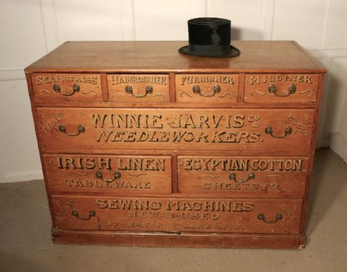 Victorian Pine Painted Haberdashers Shop Cabinet