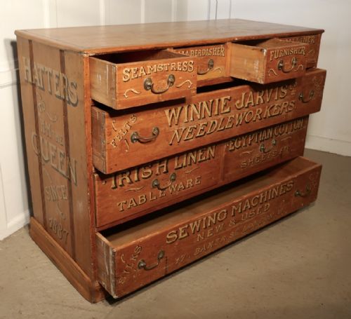 fig 1. Victorian Pine Painted Haberdashers Shop Cabinet