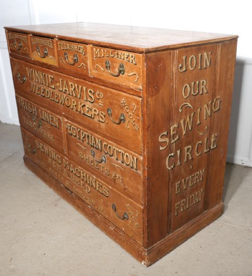 fig 2. Victorian Pine Painted Haberdashers Shop Cabinet