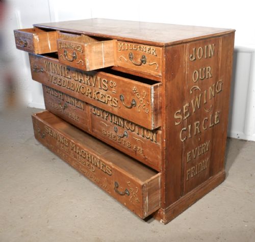 fig 3. Victorian Pine Painted Haberdashers Shop Cabinet